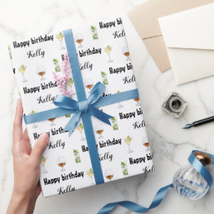 Personalisiertes Happy Birthday-Geschenkpapier Geschenkpapier