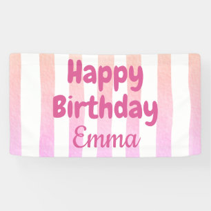 Personalisiertes Happy Birthday gestreiftes benutz Banner