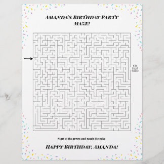 Personalisiertes Happy Birthday Labyrinth Spiel | Flyer