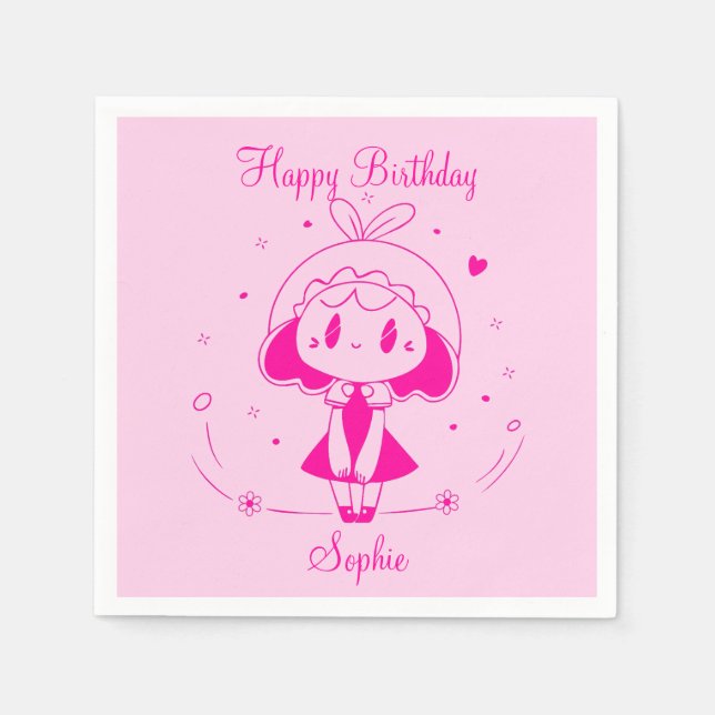 Personalisiertes Happy Birthday  Serviette (Vorderseite)