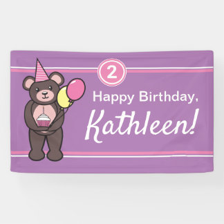 Personalisiertes Happy Birthday Teddy Bär Banner