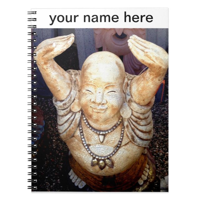 personalisiertes Happy Buddha Notebook Notizblock (Vorderseite)