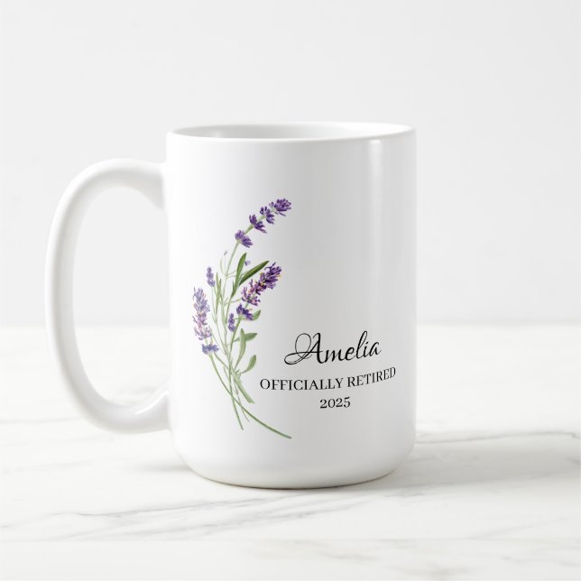 Personalisiertes Happy Retirement-Geschenk Kaffeetasse (Links)
