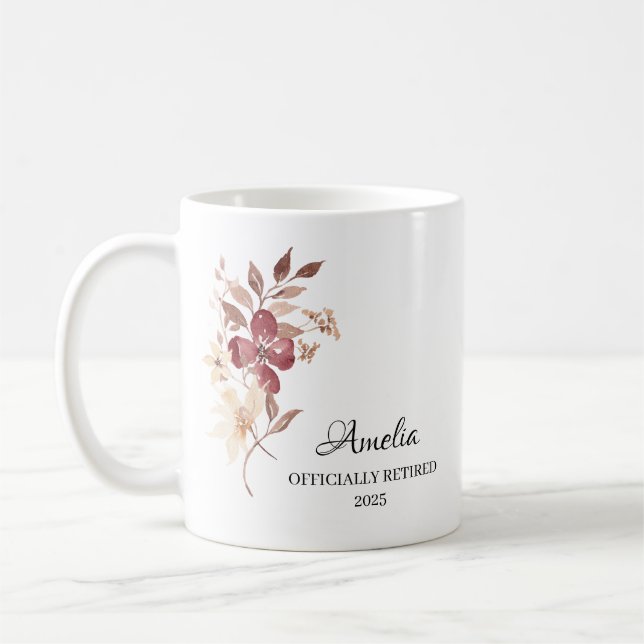Personalisiertes Happy Retirement-Geschenk Kaffeetasse (Links)