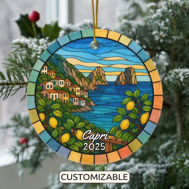 Personalisiertes Hartglas Capri Ornament, Italien Keramik Ornament (Von Creator hochgeladen)