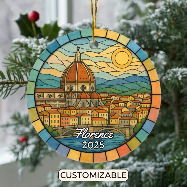 Personalisiertes Hartglas Florenz, Italien Keramik Ornament (Von Creator hochgeladen)