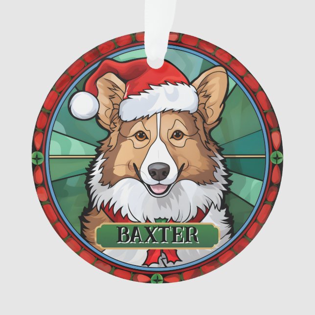 Personalisiertes Hartglas Shetland Sheepdog Ornament (Vorderseite)