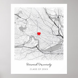 Personalisiertes Harvard University Kartenposter Poster