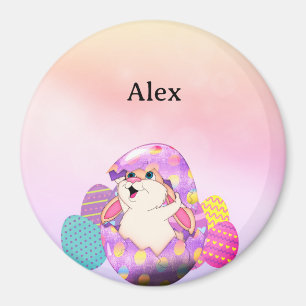Personalisiertes Hasen aus farbigem Ei Magnet