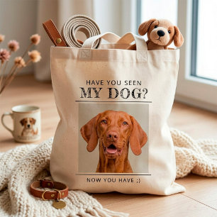 Personalisiertes-Hast-du-meinen-Hund-gesehen-Foto Tragetasche