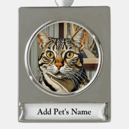 Personalisiertes Hausgebäck Banner-Ornament Silber