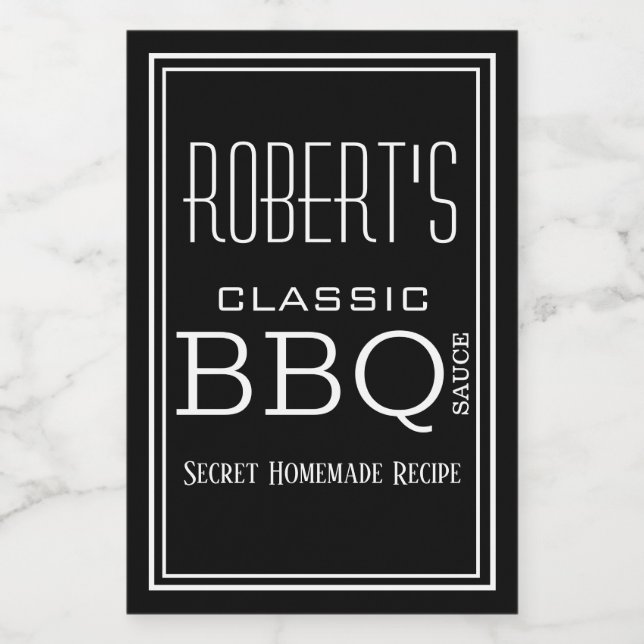 Personalisiertes, hausgemachte GRILLEN Sauce-Label Lebensmitteletikett (Einzelnes Label)