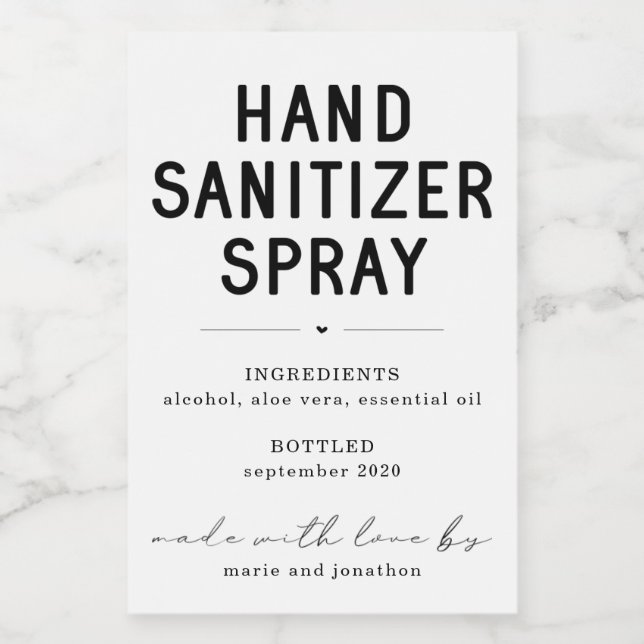 Personalisiertes, hausgemachte Handspritzer-Spray- Weinetikett (Einzelnes Label)