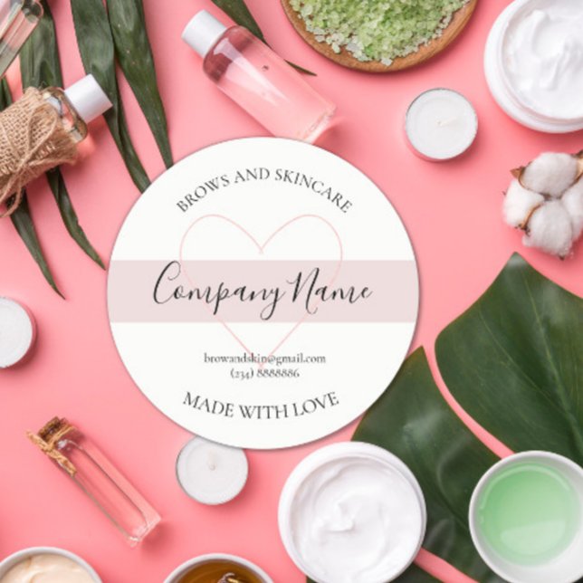 Personalisiertes, hausgemachte Kosmetikmarke Runder Aufkleber (Von Creator hochgeladen)