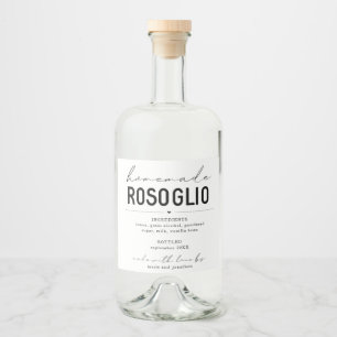 Personalisiertes hausgemachte Rosoglio-Flascheneti Alkoholflaschenetikett