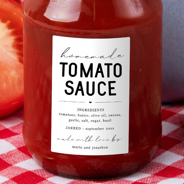 Personalisiertes hausgemachte Tomatensauce-Etikett Weinetikett (Von Creator hochgeladen)