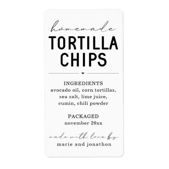 Personalisiertes, hausgemachte Tortilla Chips (Vorne)