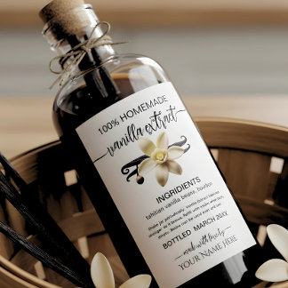 Personalisiertes, hausgemachte Vanilla Extrahieren Weinetikett
