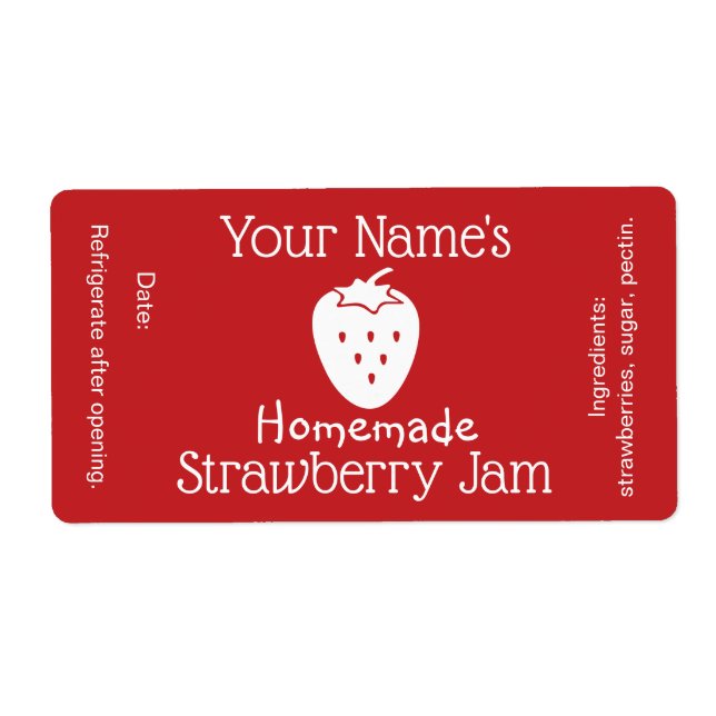 Personalisiertes, hausgemachtes Strawberry-Jam-Lab (Vorne)