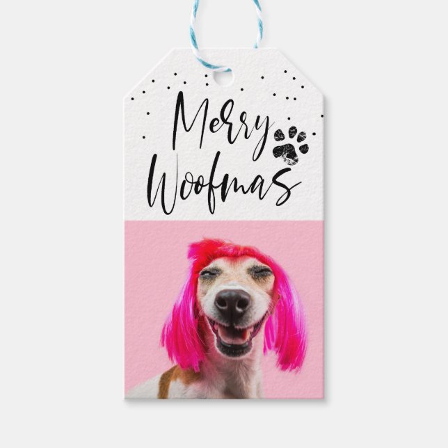 Personalisiertes Haustier 2 Foto Weihnachtsfeierta Geschenkanhänger (Vorderseite)