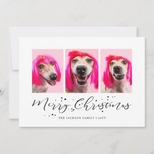 Personalisiertes Haustier 3 Foto Weihnachtsfeierta Feiertagskarte