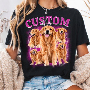 Personalisiertes Haustier 90er Retro-Foto Grafik T T-Shirt