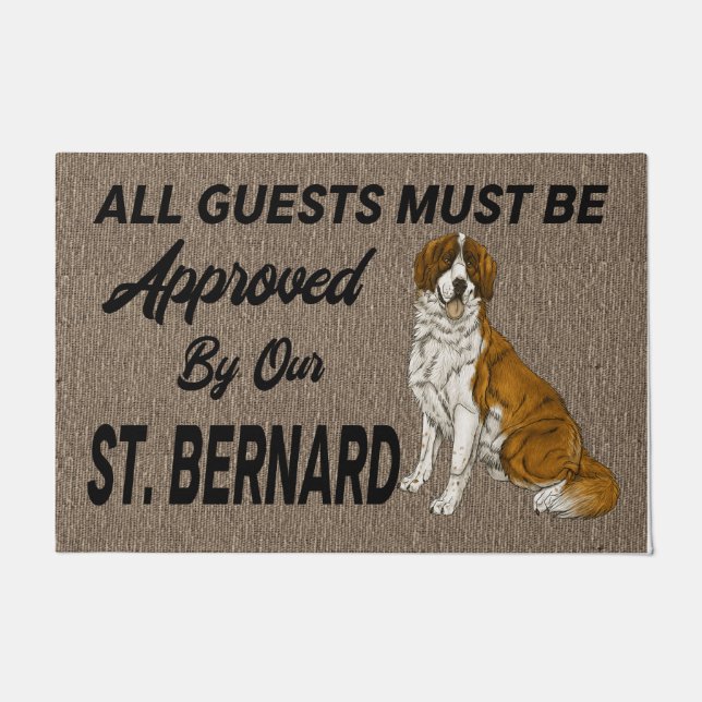 Personalisiertes Haustier Doormat, Saint Bernard D Fußmatte (Vorderseite)