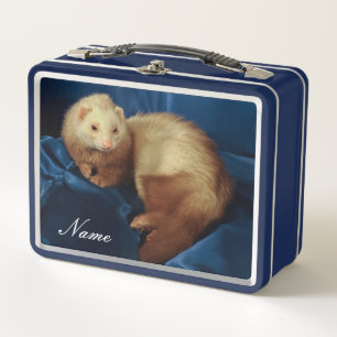 Personalisiertes Haustier Ferret Metall Brotdose