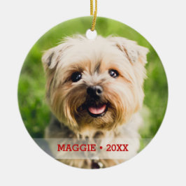 Personalisiertes Haustier Foto Doppelseitiger Weih Keramik Ornament