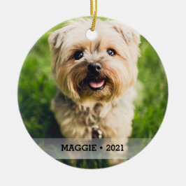 Personalisiertes Haustier Foto Doppelseitiger Weih Keramik Ornament