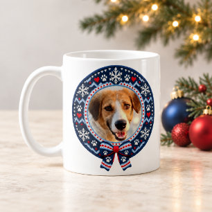 Personalisiertes Haustier-Foto Fair Isle Strick-We Kaffeetasse