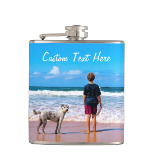 Personalisiertes Haustier-Foto-Flask-Geschenk mit Flachmann