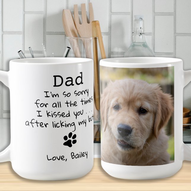 Personalisiertes Haustier Foto Funny Dog Vater Vat Kaffeetasse (Von Creator hochgeladen)