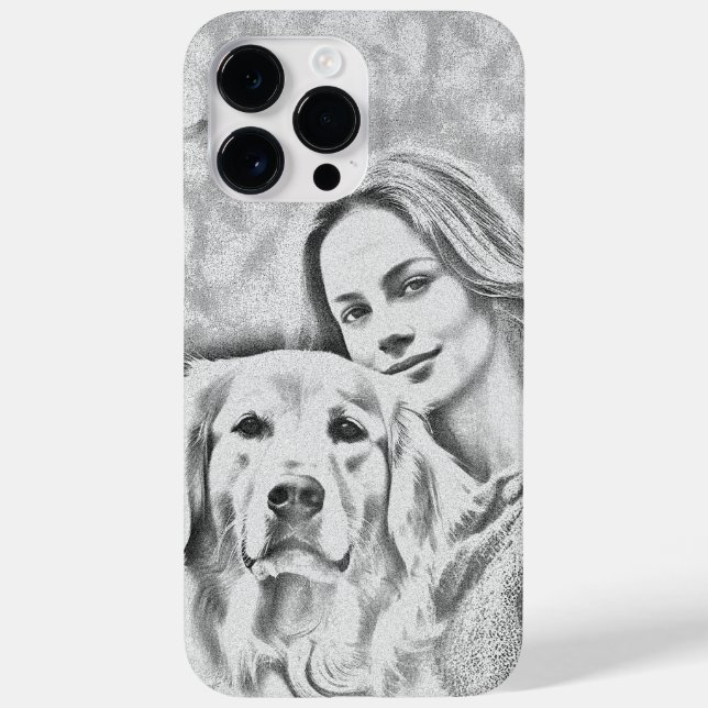 Personalisiertes Haustier Foto Hund Lover Bleistif Case-Mate iPhone Hülle (Rückseite)