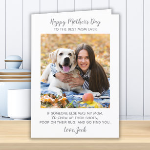 Personalisiertes Haustier Foto Hunde Mama Mütter T Feiertagskarte