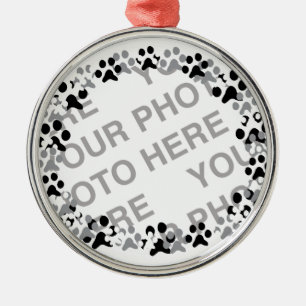 Personalisiertes Haustier-Foto Silbernes Ornament