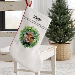 Personalisiertes Haustier-Foto-Weihnachten-Hund-Ka Kleiner Weihnachtsstrumpf
