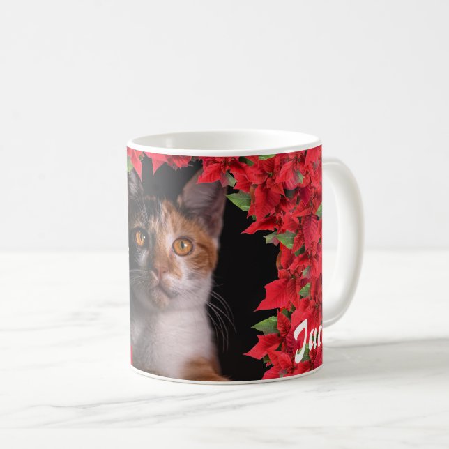 Personalisiertes Haustier-Foto Weihnachten Kaffeetasse (VorderseiteRechts)