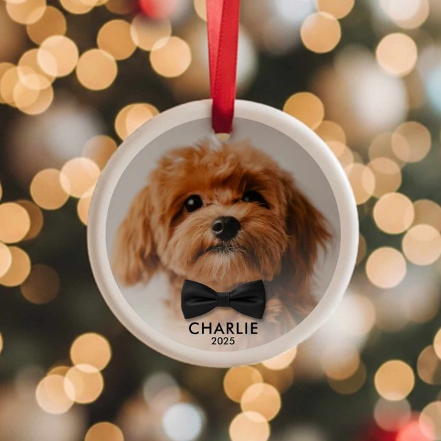 Personalisiertes Haustier Foto Weihnachtsschmuck A (Modern Minimalist Pet Photo Christmas Ornament)