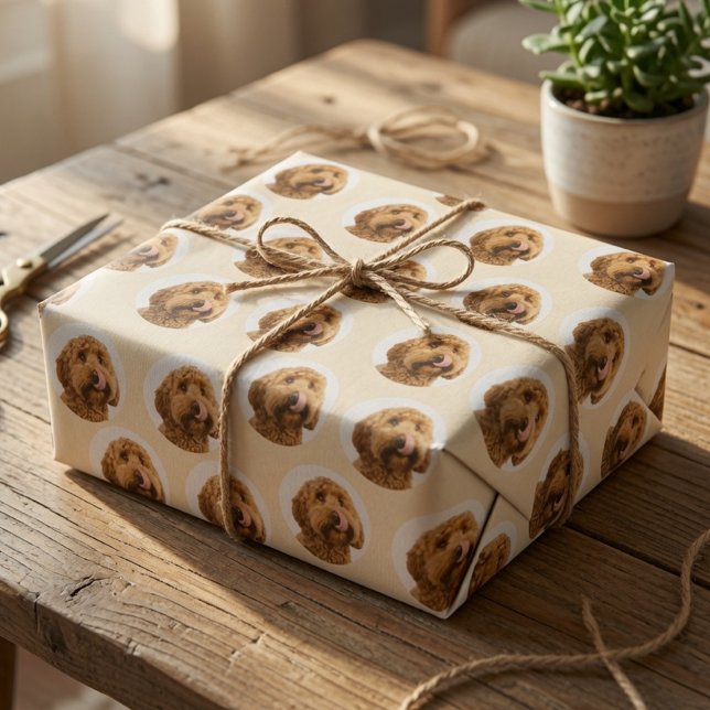 Personalisiertes Haustier-Gesicht Geschenkpapier | (Von Creator hochgeladen)