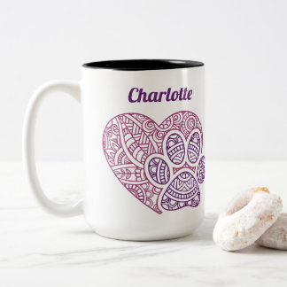 Personalisiertes Haustier-Mama individuell Name Pf Zweifarbige Tasse