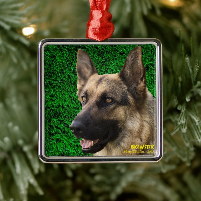 Personalisiertes Haustier-Ornament, Haustier-Foto  Ornament Aus Metall (Baum)