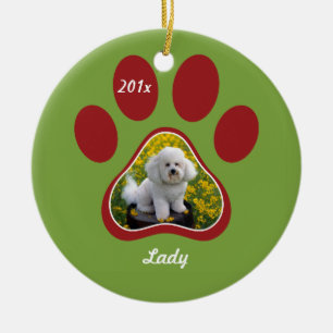 Personalisiertes Haustier-Ornament mit Pfotenabdru Keramik Ornament