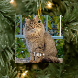 Personalisiertes Haustierfoto Katzenliebhaber und Keramikornament