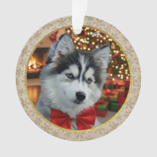 Personalisiertes Haustierfoto "Liebe" Gold-Glitter Ornament