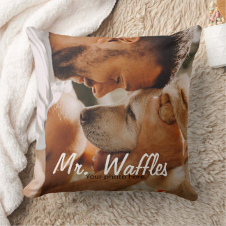 Personalisiertes Haustierfoto mit Namen HUND ODER  Kissen