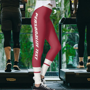 Personalisiertes Haustierfoto Neutrale Dunkelrote Leggings