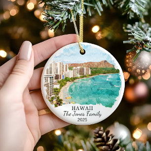 Personalisiertes Hawaii-Ornament, Honolulu-Geschen Keramik Ornament