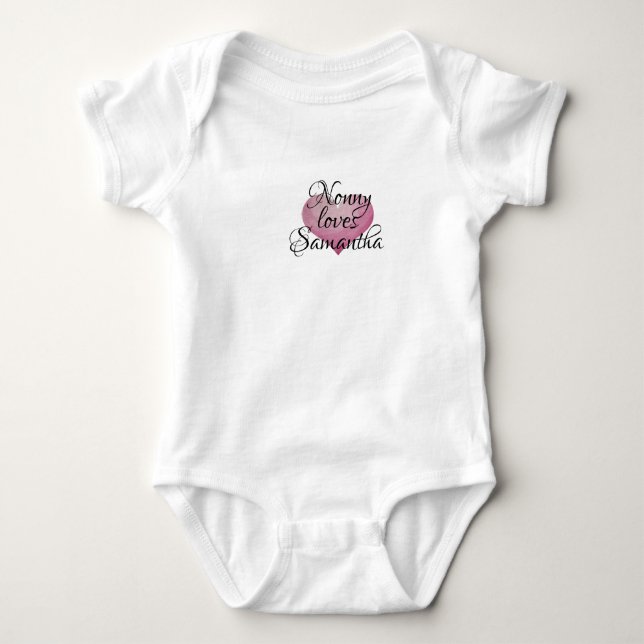 PERSONALISIERTES HEART-1-Stück Baby Strampler (Vorderseite)