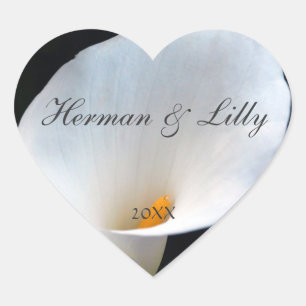 Personalisiertes Heart-Hochzeitsticker Herz-Aufkleber